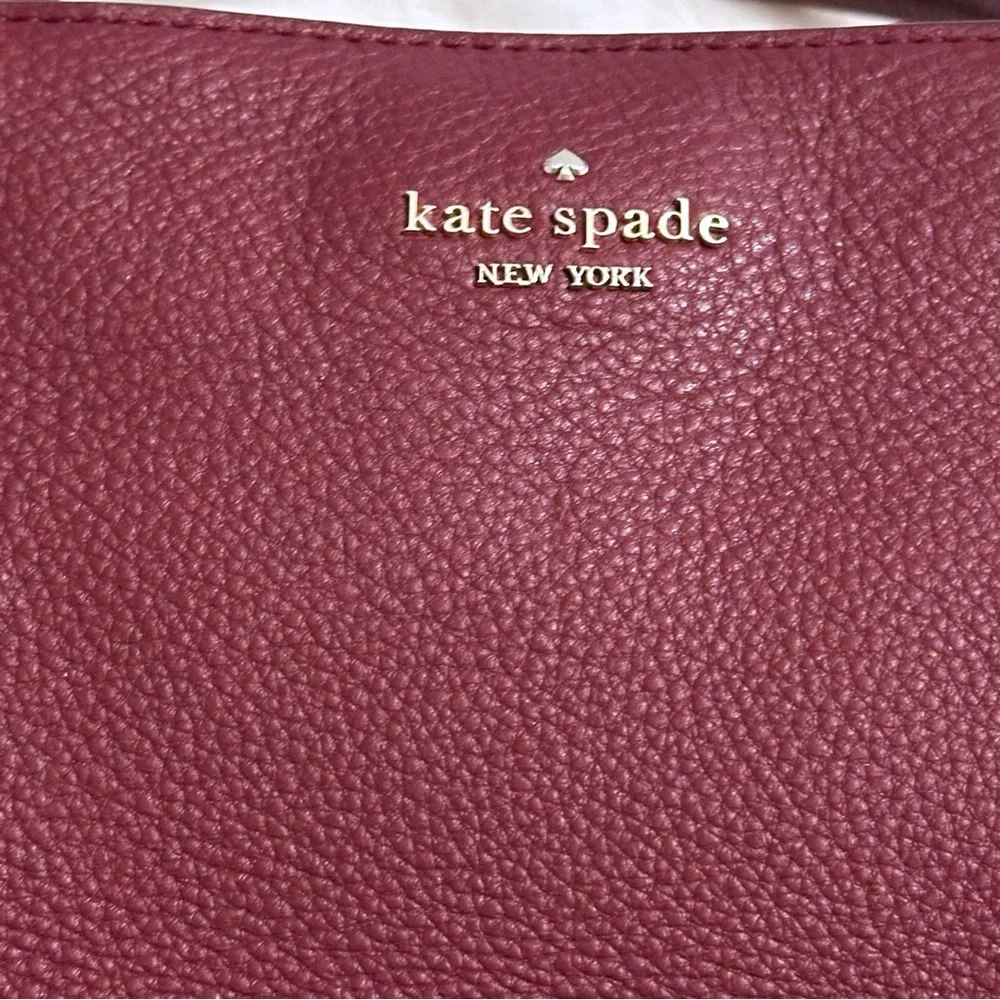 Kate Spade ♠️ JACKSON MEDIUM TRIPLE COMPARTMENT SATCHEL & MATCHING WALLET berry - Picture 14 of 15